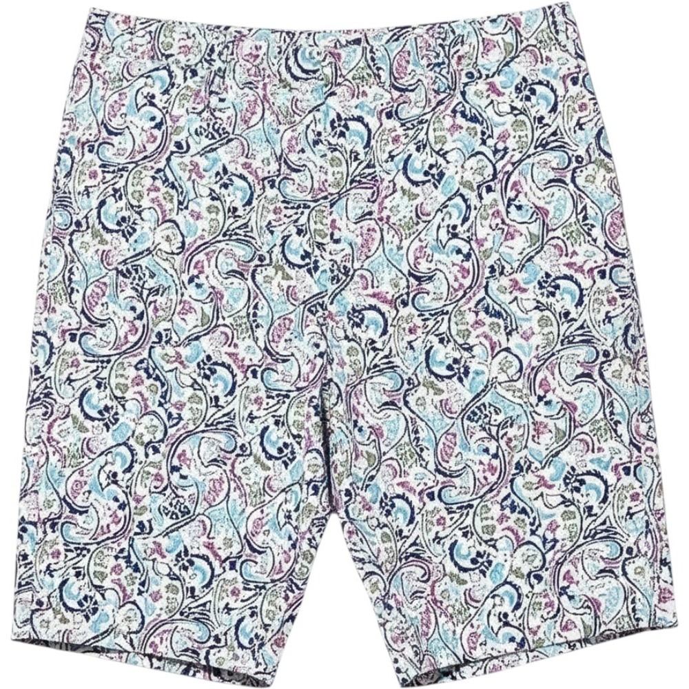 Talbots 12P Paisley Floral Chino Shorts Multicolor Blue Pink Green NWOT